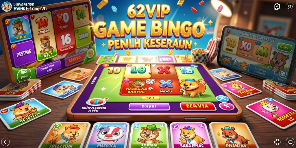 Screenshot utama menampilkan gameplay seru Bingo di 62VIP.