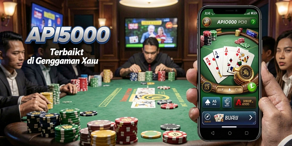 Tampilan gameplay menarik dalam aplikasi poker API5000.