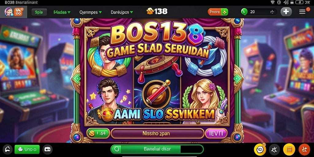 Tangkapan layar BOS138 menunjukkan gameplay slot yang mengasyikkan dan penuh warna.