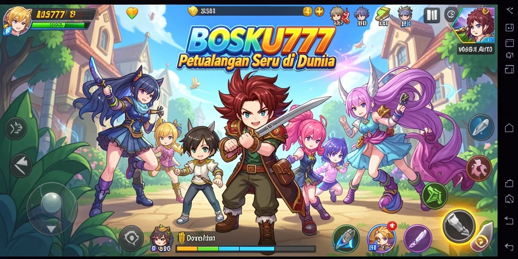Screenshot dari BOSKU777 menampilkan karakter anime yang sedang beraksi.