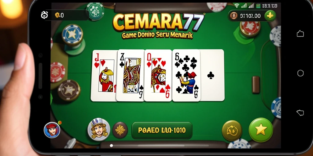 Tampilan menarik gameplay Domino CEMARA77 yang penuh aksi.