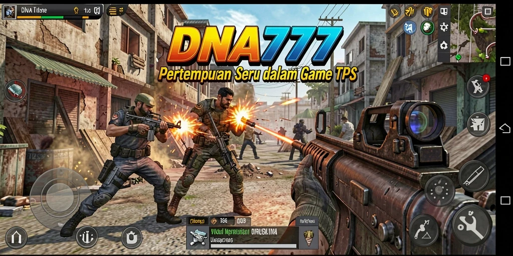 Screenshot menunjukkan aksi seru dalam gameplay TPS DNA777.