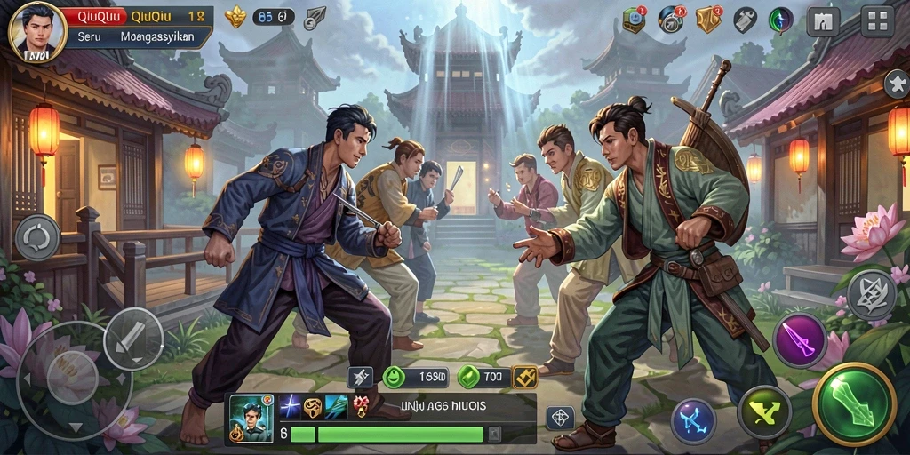 Tampilan menarik dari gameplay QiuQiu yang mengasyikkan.