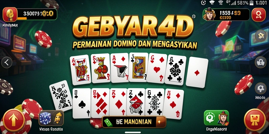 Screenshot gameplay seru GEBYAR4D menampilkan aksi permainan Domino.