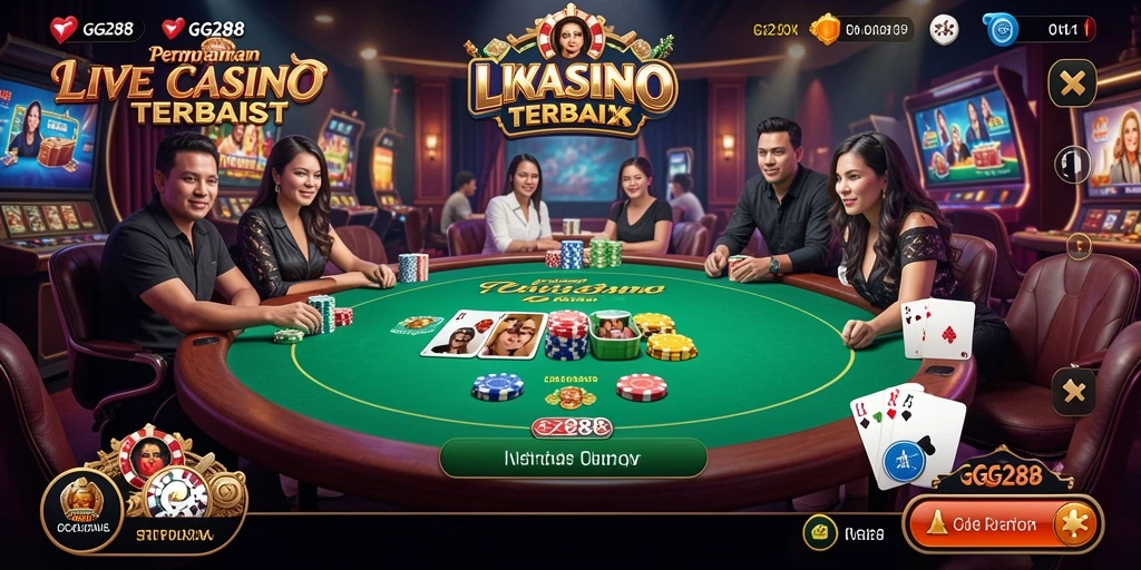 Tampilan gameplay Live Casino GG288 yang mendebarkan dan interaktif.