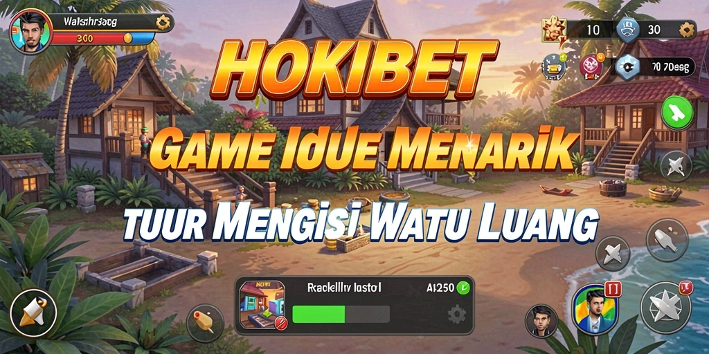 Screenshot utama HOKIBET menampilkan karakter yang sedang melakukan aktivitas Idle.