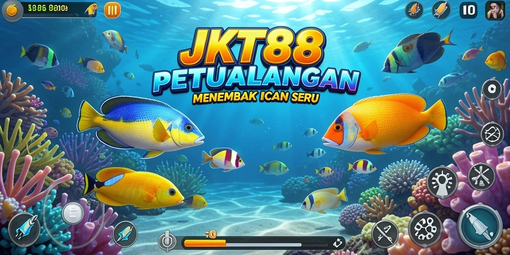 Gameplay seru saat menembak ikan-ikan berwarna-warni.