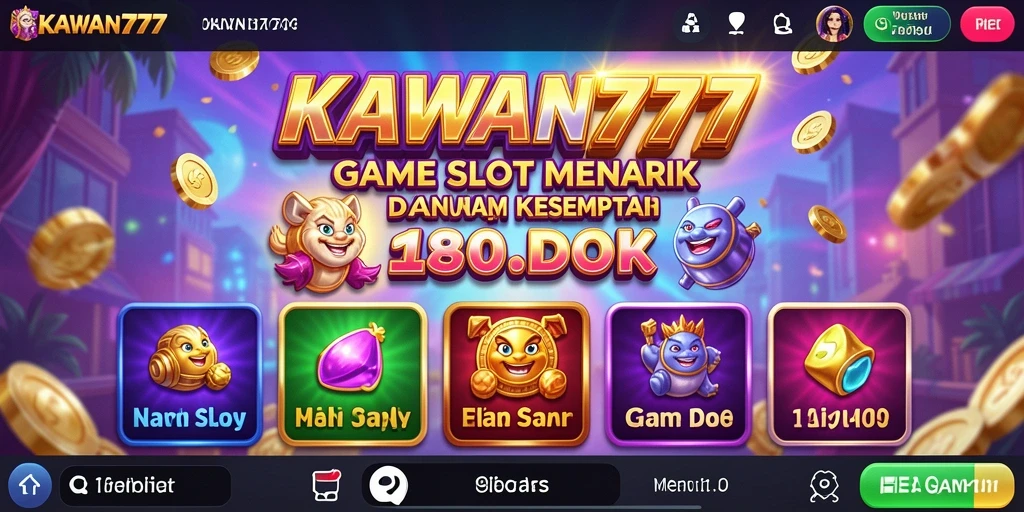 Screenshot dari gameplay KAWAN777 yang menampilkan gulungan slot yang dinamis.