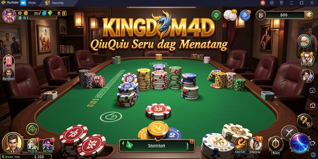 Screenshot gameplay KINGDOM4D menampilkan aksi seru permainan QiuQiu.