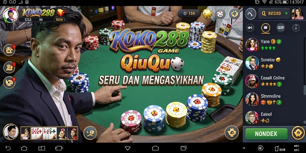 Screenshot KOKO288 menampilkan gameplay seru QiuQiu.