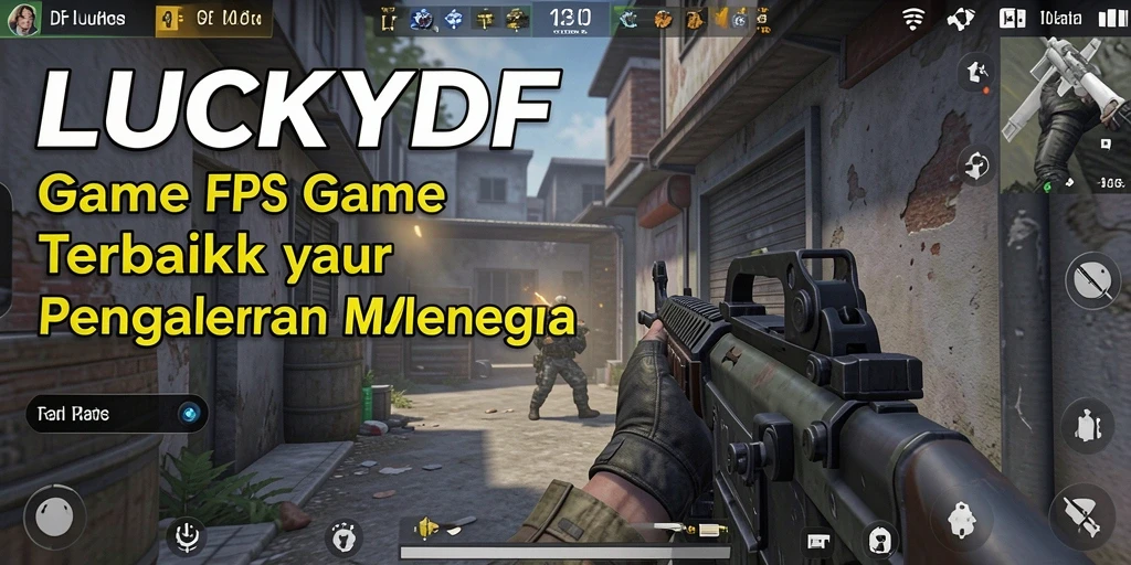 Screenshot gameplay LUCKYDF menampilkan aksi tembak-menembak yang intens.