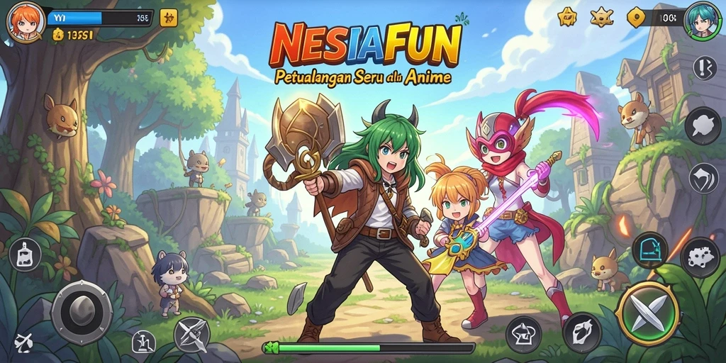 Tampilan gameplay menarik dari NESIAFUN yang penuh warna Anime.