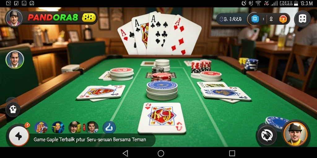 Tampilan utama gameplay Gaple di PANDORA88 yang menarik.
