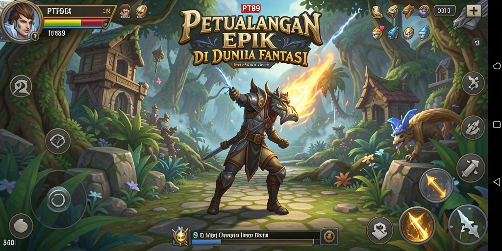 Screenshot menampilkan petualangan epik di dunia fantasi PT89.