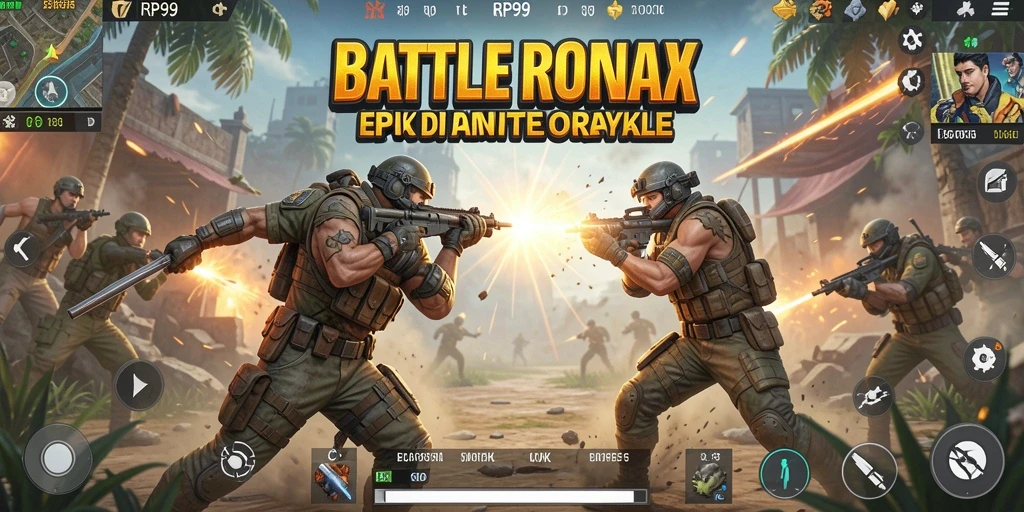 Tampilan gameplay seru dan intens di RP99 Battle Royale.