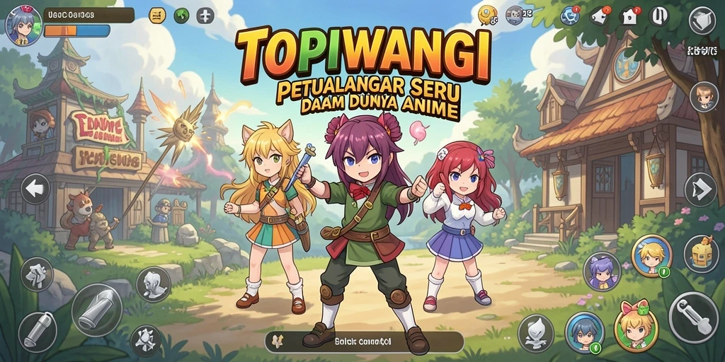 Screenshot gameplay TOPIWANGI menampilkan aksi mendebarkan di dunia Anime.